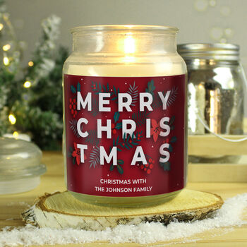 Personalised Merry Christmas Candle, 7 of 8