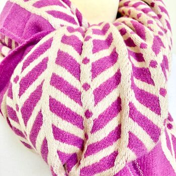 Pink And Cream Reversible Super Soft Scarf, 6 of 6