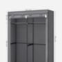 Collapsible Fabric Wardrobe With Rails Clothes Storage, thumbnail 10 of 12