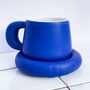 Cushion Club Ceramic Mug And Saucer Set Blueberry Blue, thumbnail 1 of 4