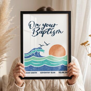 Personalised Coastal Baptism Print, 2 of 10