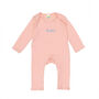 Personalised Organic Name Baby Romper Pink, thumbnail 2 of 5