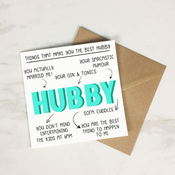 Personalised 'Things That Make You Husband' Card, 4 of 4