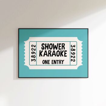 Shower Karaoke Print Bathroom Wall Art, 6 of 8