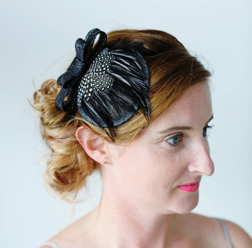 Black Spotted Cocktail Hat 'Ebony', 1 of 5
