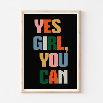 Strong Women Colourful Feminist Yes Girl You Can Print, 2 of 6