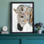 Textured Grunge Zebra Gold White Wall Art Print, thumbnail 7 of 7