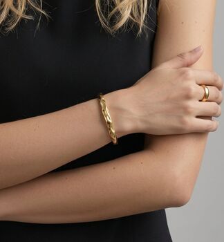Kin Molten Gold Structured Bangle, 2 of 6
