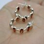 Garnet Sterling Silver Hoop Earrings, thumbnail 3 of 7