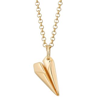 Personalised Gold Plated Paper Plane Necklace, 9 of 9