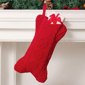 Dog Bone Christmas Stocking – Cute Festive Gift For Dogs And Puppies In Red Or White, 2 of 9