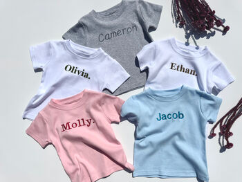 Personalised Premium Crewneck T Shirt Cotton Boys Girls, 2 of 10