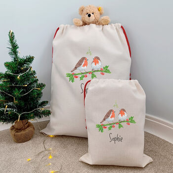 Personalised Robin Christmas Sacks, 3 of 5