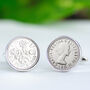 Luxury 60th Birthday Sixpence Cufflinks, thumbnail 1 of 8