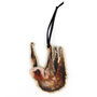 Two Toed Sloth Wooden Hanging Decoration, thumbnail 2 of 4