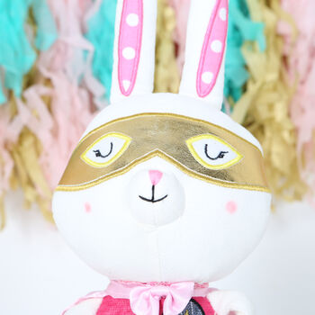 Super Hero Bunny With Personalised Cape, 4 of 4
