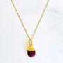 July Birthstone Necklace, Ruby, Gold Plated, thumbnail 3 of 8