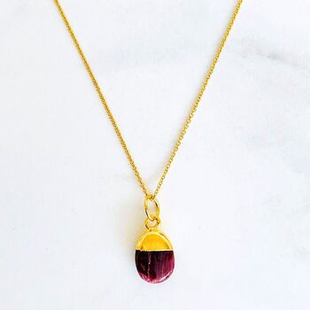 July Birthstone Necklace, Ruby, Gold Plated, 3 of 8