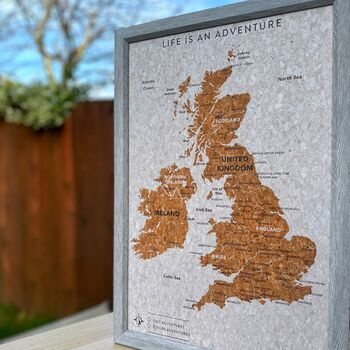 UK Pin Map Travel Gift Cork Board, 4 of 6