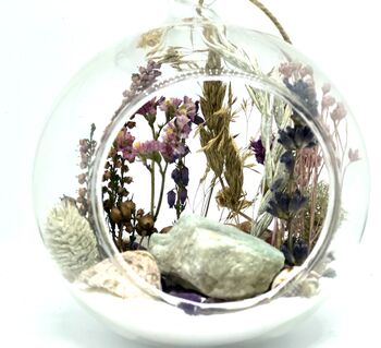 Dried Flowers And Fluorite Crystal Terrarium Kit, 4 of 6