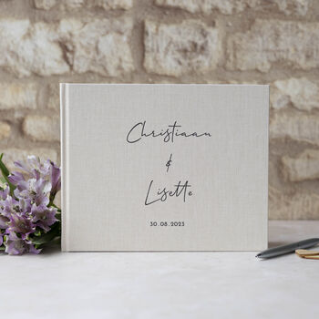 Handwritten Style Personalised Wedding Guest Book, 5 of 5
