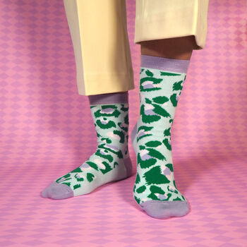 Pastel Leopard Print Socks Set Of Three, 2 of 8