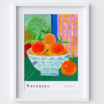 Oranges Still Life Art Print Watercolour Pastel Poster, 2 of 6