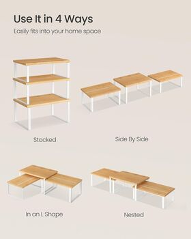 Kitchen Organiser Shelf Set Stackable Spice Racks, 5 of 6