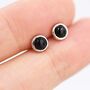 Sterling Silver Tiny Black Onyx Stud Earrings, thumbnail 3 of 11