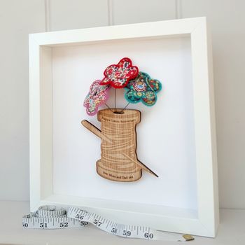 Oak Cotton Reel With Cotton 2nd Anniversary Flowers, 2 of 2