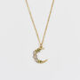 Gold Nightshade Moon Pendant Necklace, thumbnail 1 of 8