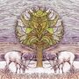 'Two Stags Under Tree' Print, thumbnail 3 of 3