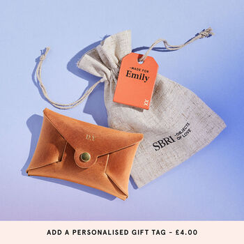 Personalised Tan Brown Leather Card + Coin Purse, 5 of 5