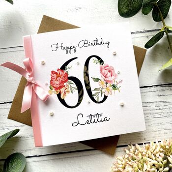 Personalised 60th Birthday Card. Handmade, 5 of 8