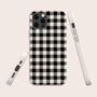 Black And White Gingham Biodegradable Phone Case, thumbnail 1 of 8