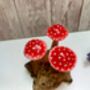 Handcrafted Red White Agaric Mushrooms On Teak Root Ornament, thumbnail 6 of 6