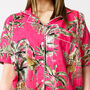 Giraffe And Leopard Print 100% Cotton Ladies Pyjama Short Set In Pink, thumbnail 4 of 10