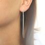 Sterling Silver Double Snake Chain Earrings, thumbnail 2 of 4