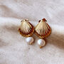 Shell And Pearl Earrings, thumbnail 3 of 6