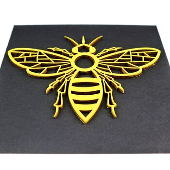 Yellow Manchester Bee Framed Woodcut Artwork, 6 of 6