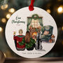 Personalised Couple And Dog Christmas Bauble – ‘Our Christmas’ Acrylic Ornament With Names And Year – Pet Lovers Custom Xmas Decoration, thumbnail 1 of 11