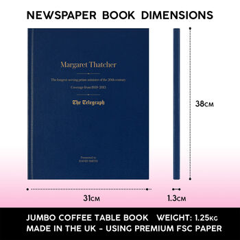 Margaret Thatcher Daily Telegraph Personalised Deluxe History Book, 4 of 8