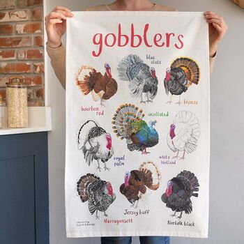 Gobblers Bird Cotton Tea Towel, 2 of 3