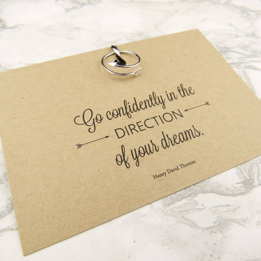 Literary Quote Arrow Ring By Literary Emporium