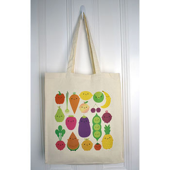 Five A Day Kawaii Fruit And Vegetables Shopper Bag, 7 of 7