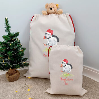 Personalised Puffin Christmas Sacks, 3 of 8