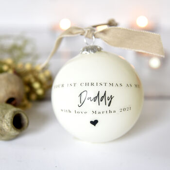 Personalised First Christmas Bauble As Mummy Or Daddy, 3 of 3
