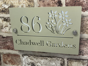 Personalised Daffodil Design House Sign Acrylic, 3 of 4