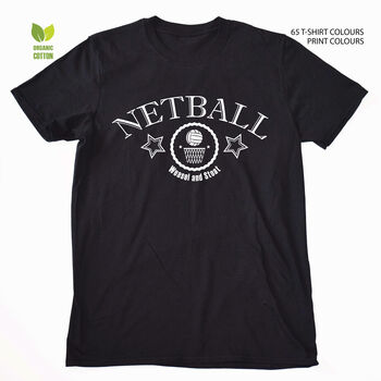 Netball Unisex Organic T Shirt, 2 of 11