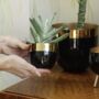 Polished Gold And Black Metal Planter, thumbnail 3 of 3